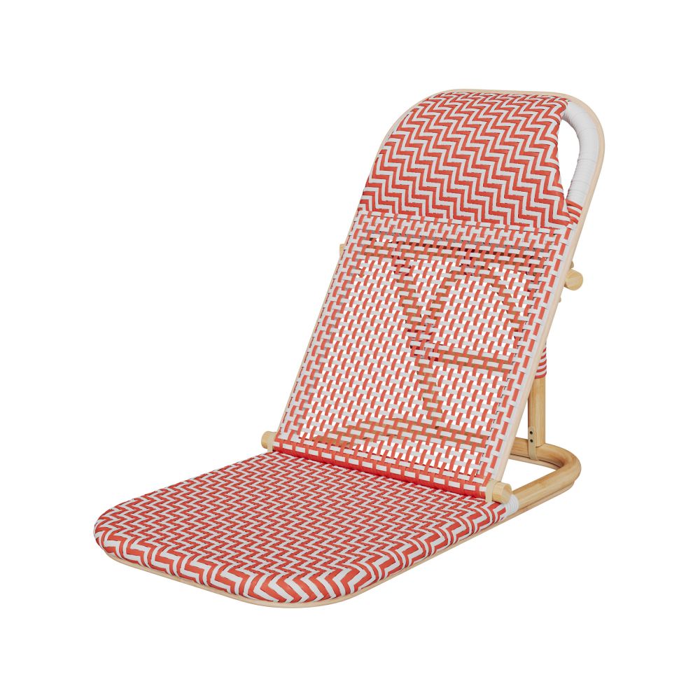 chaise favignana de plage orange pliable en tissage synthetique - miniatura