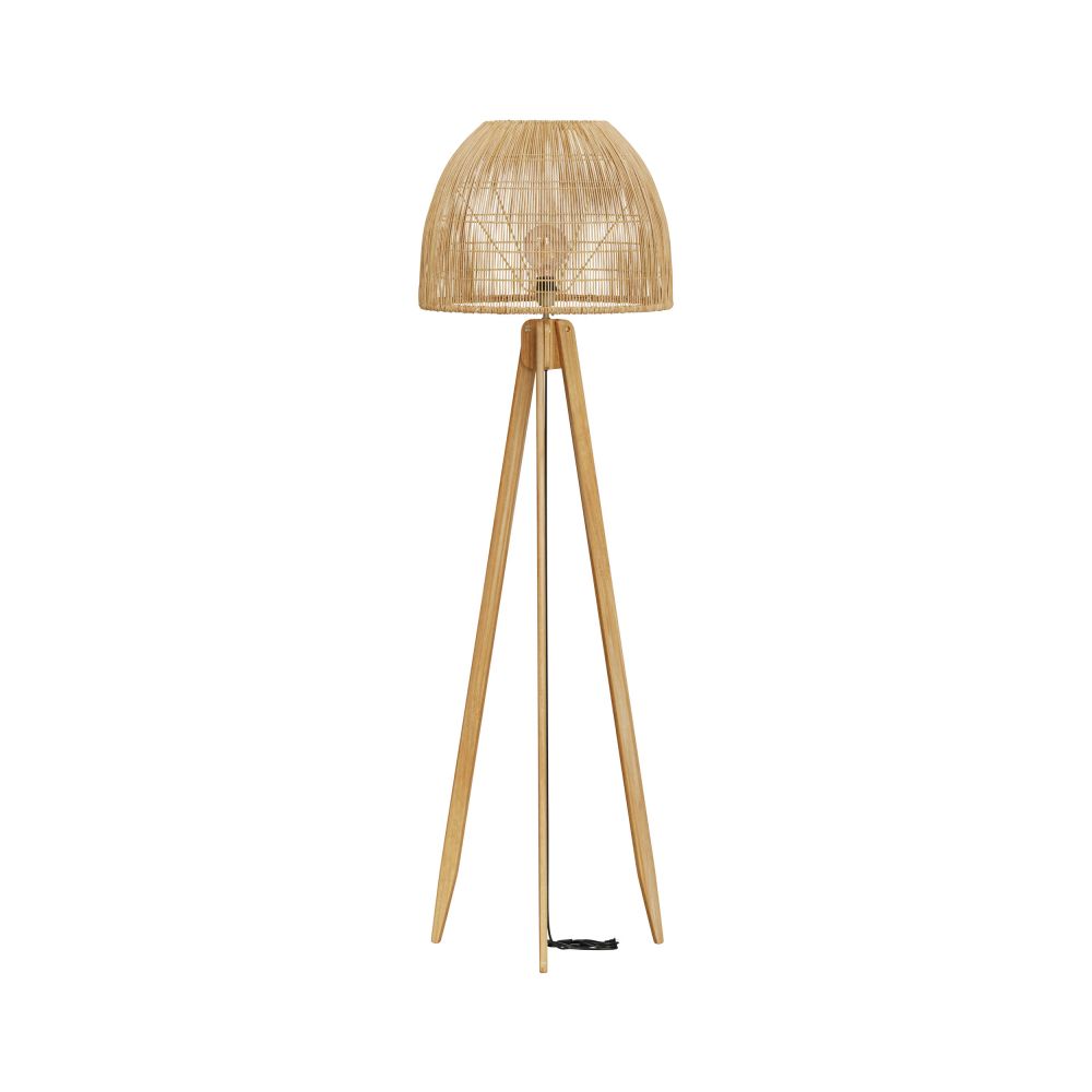 lampadaire corte trepied en rotin - miniature