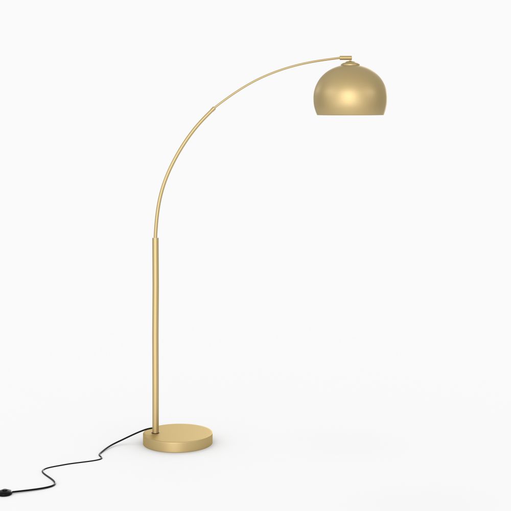 lampadaire metal dore en arc salon - miniature