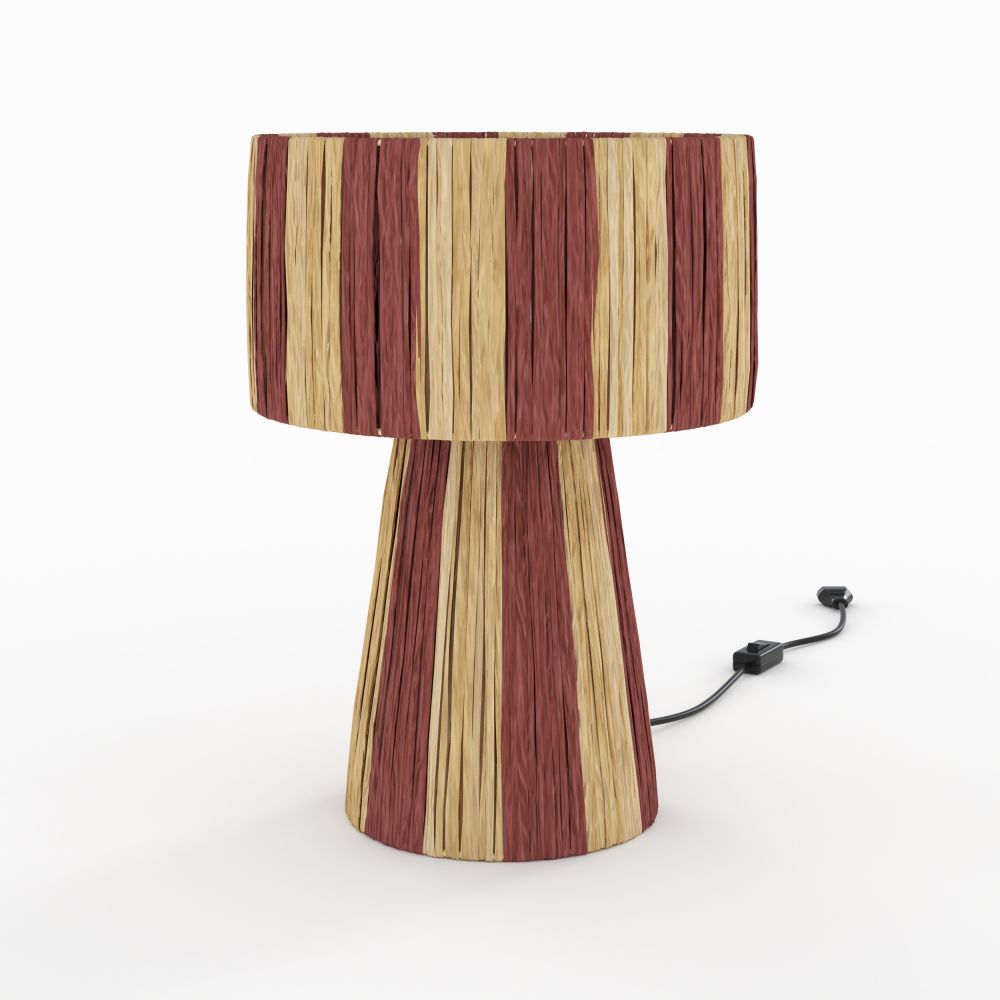 lampe solea rayee orange en feuille de palmier - miniature