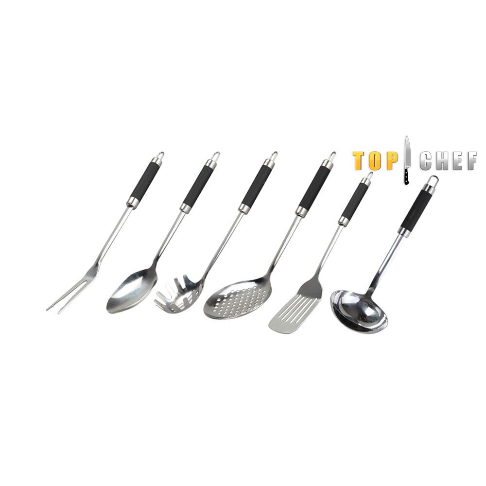 lot ustensiles inox top chef pas cher - miniature