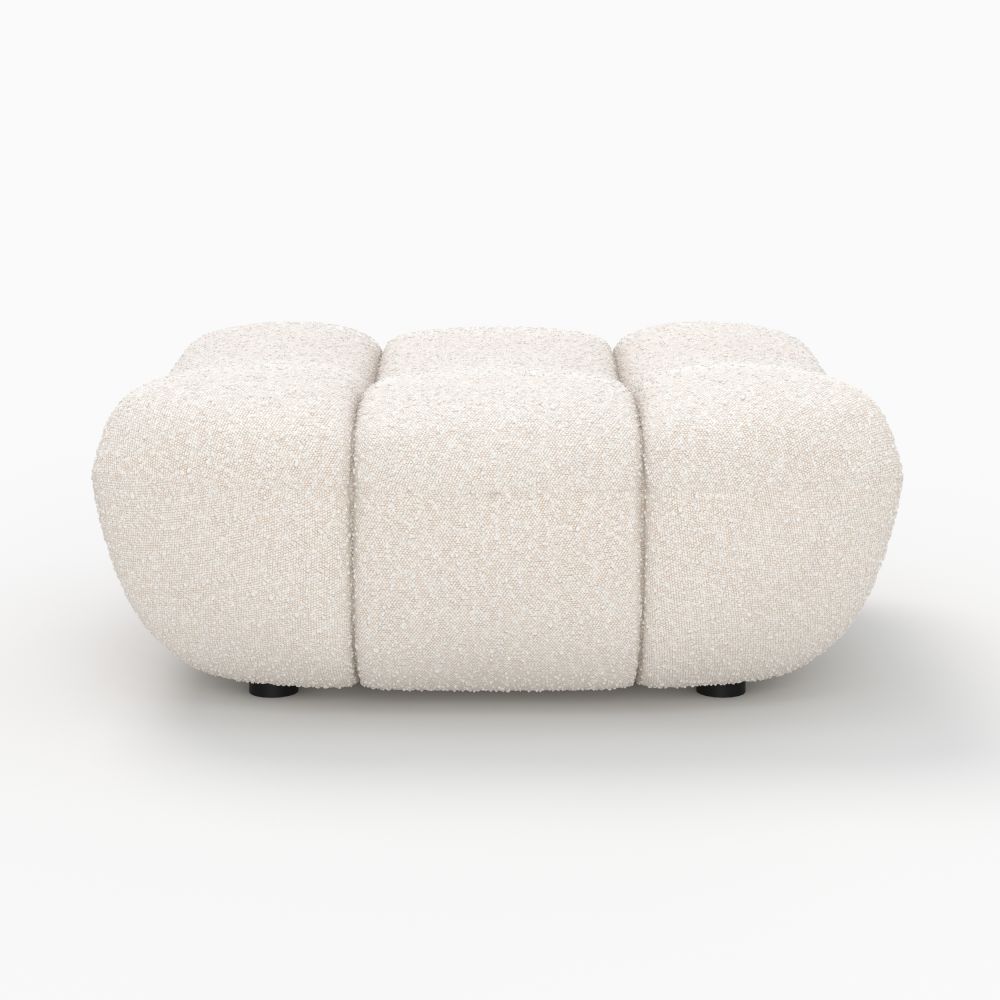 pouf blanc teddy confort boucle duo fauteuil - miniature