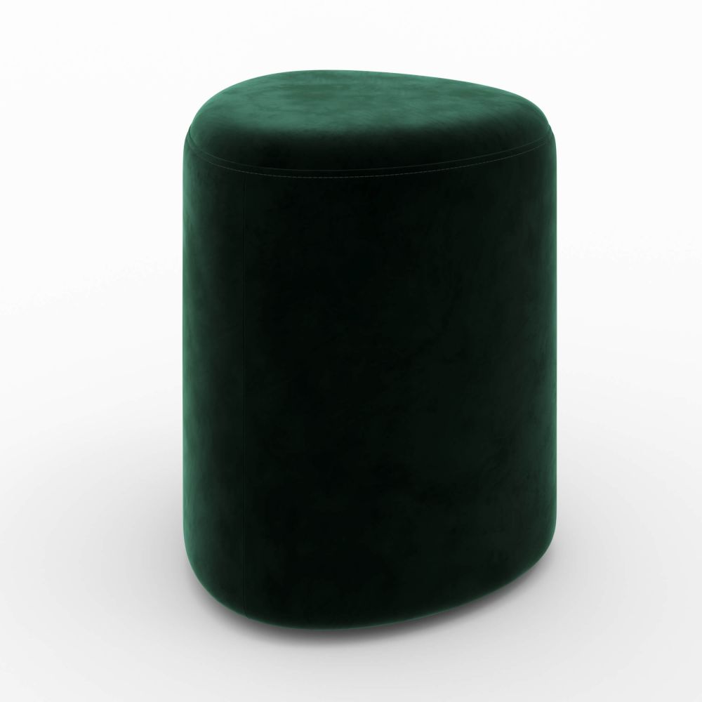 pouf en velours vert emmy triangulaire - miniature