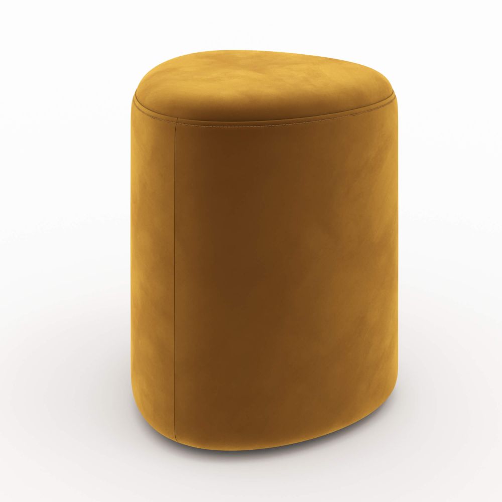 pouf jaune en velours emmy - miniature