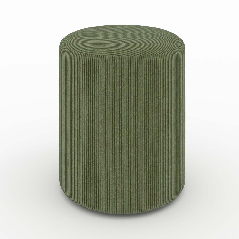 pouf lily vert kaki en velours cotele - miniature