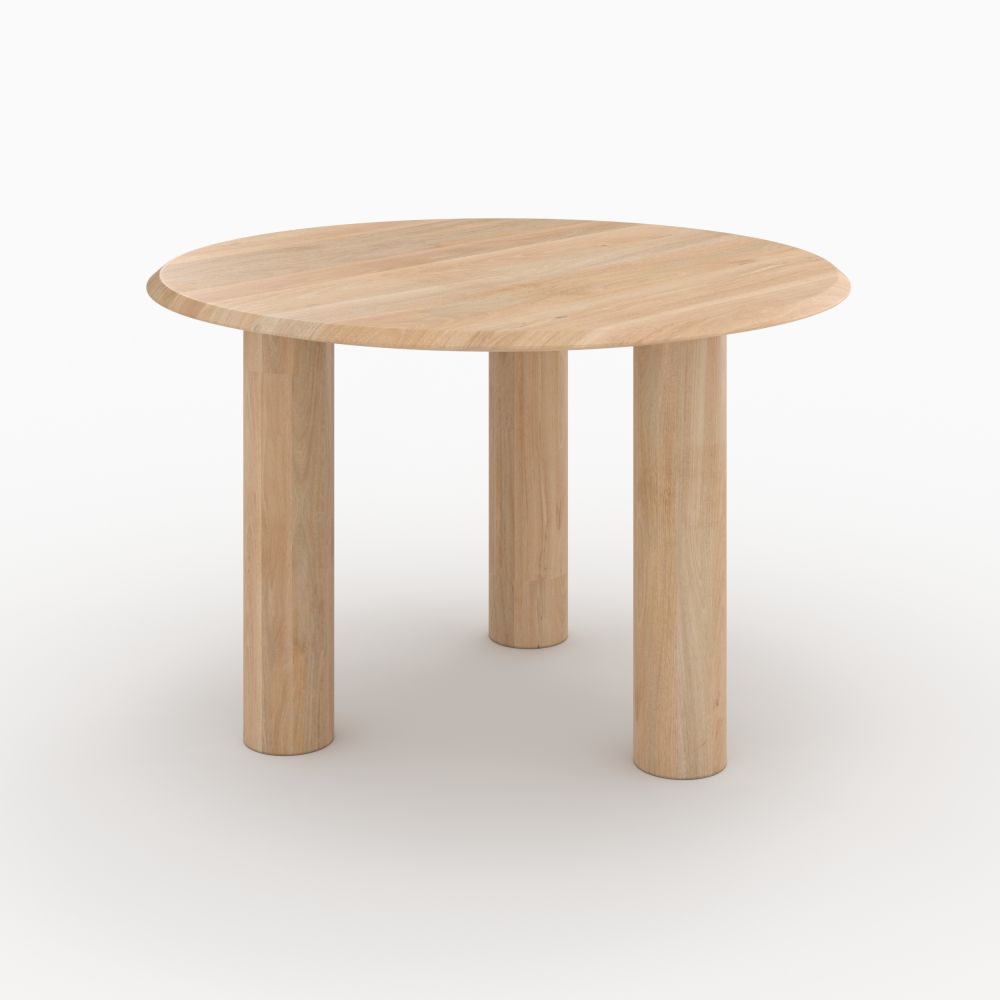 sacha table ronde en bois de manguier 4 places - miniature