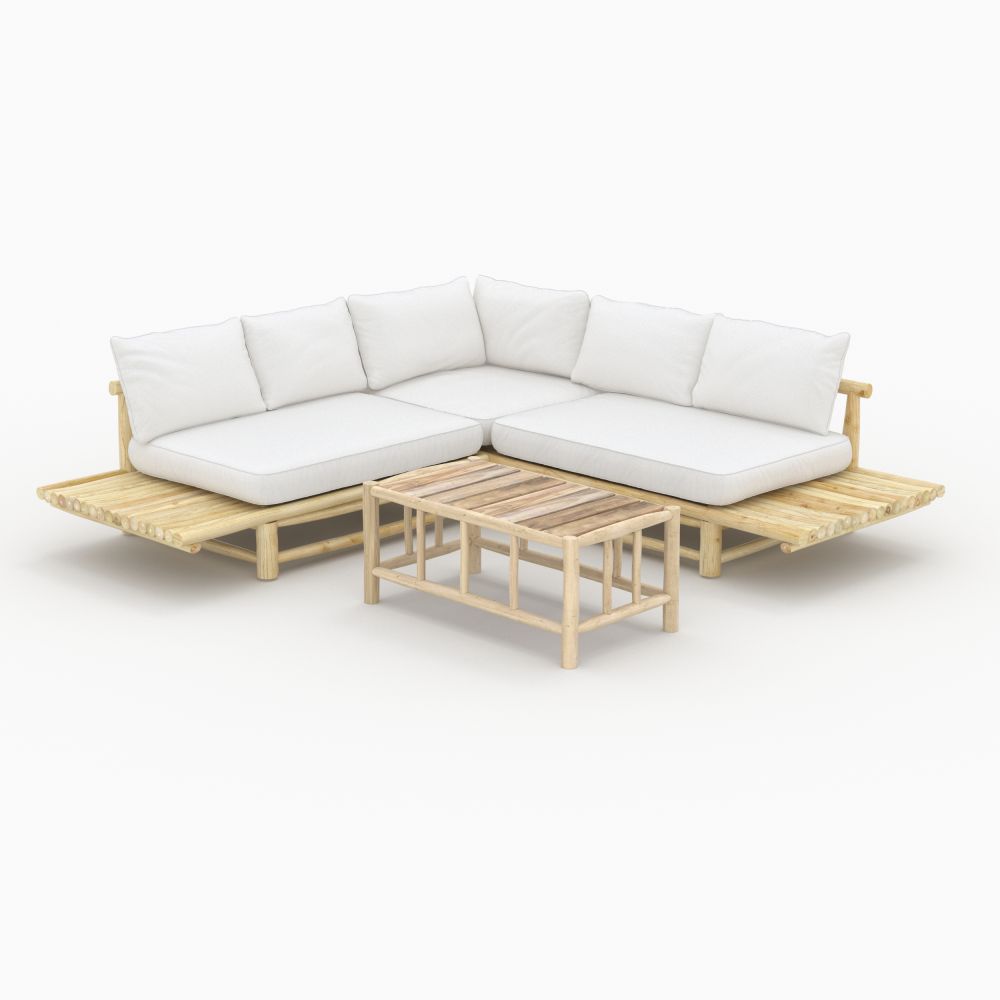 salon de jardin ily 4 personnes en bois de teck - miniature