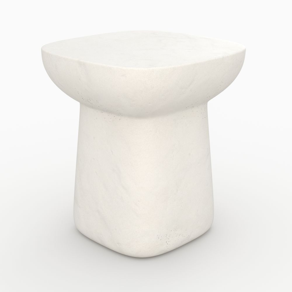 table d appoin samui en beton blanc assise rectangle - miniature