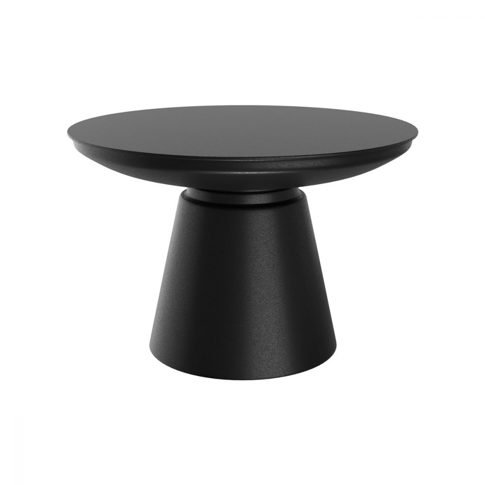 table basse arrondie 60 cm en metal noir gomez - miniatura