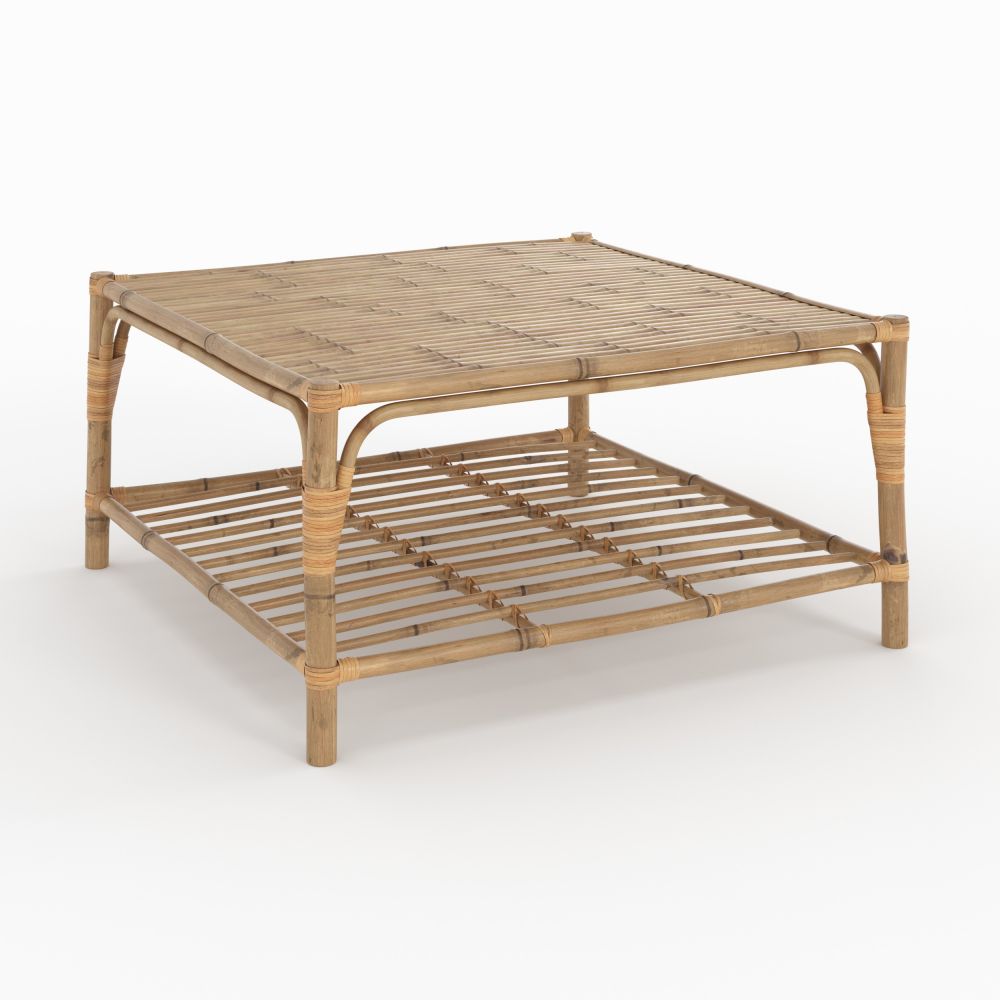 table basse de jardin timy en bambou - miniatura