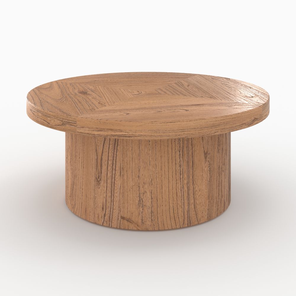 table basse ronde garance bois d orme - miniatura