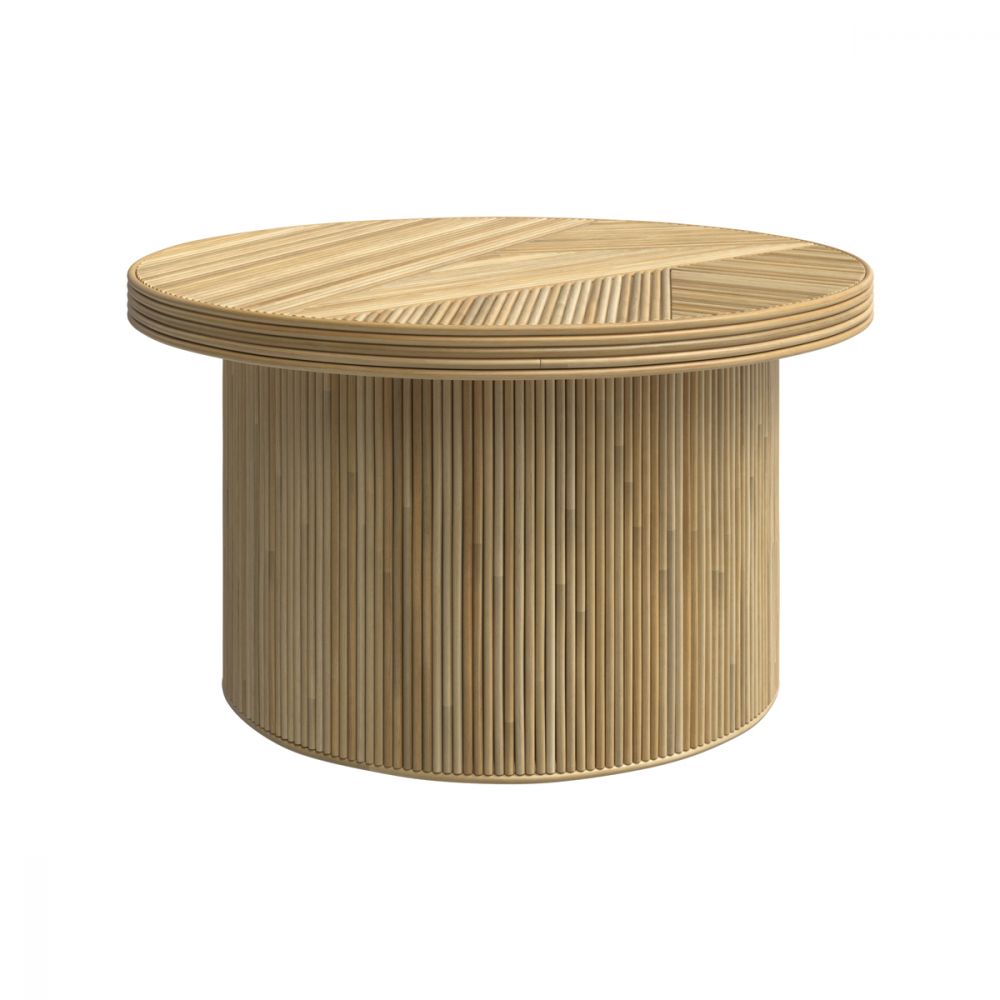 table basse ronde helene en rotin 80 cm - miniatura