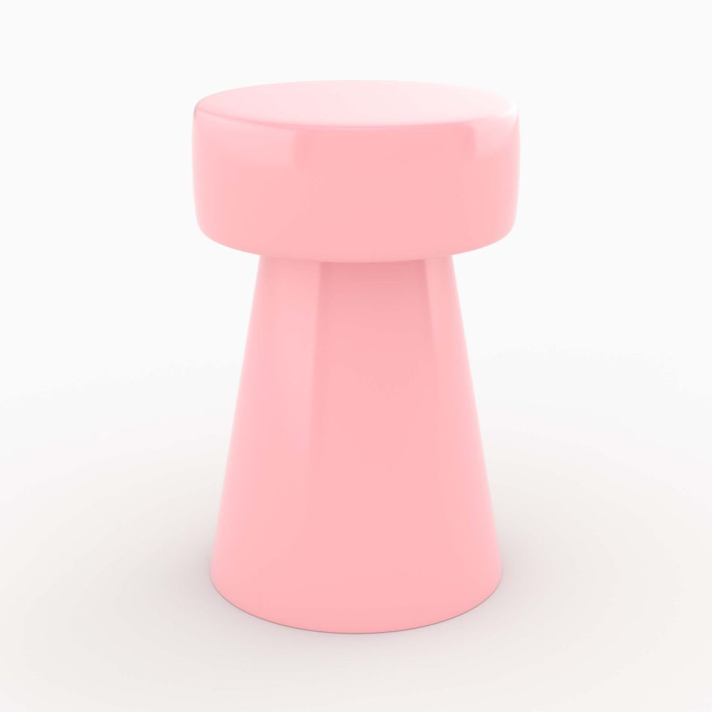 table d appoint athena en metal rose bonbon - miniatura