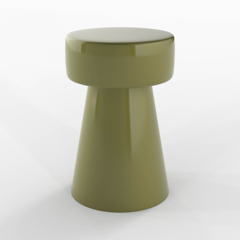 table d appoint en metal vert kaki athena vert olive - miniature