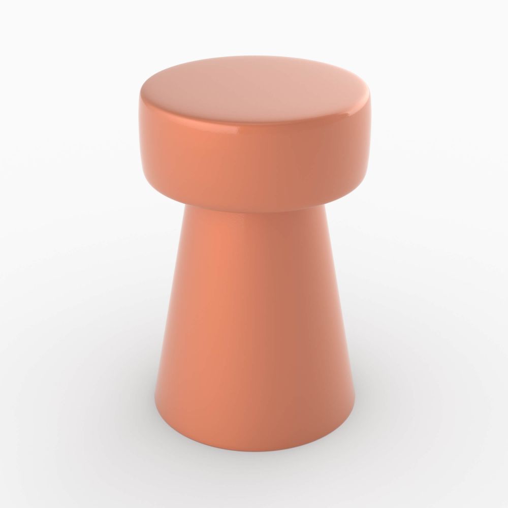 table d appoint orange terracotta en metal athena - miniatura