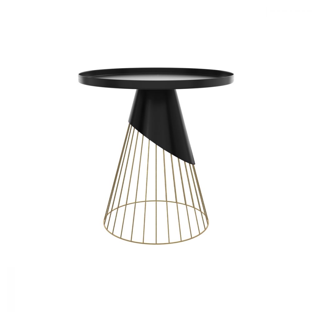 table d appoint ronde 45 cm corry metal noir - miniature