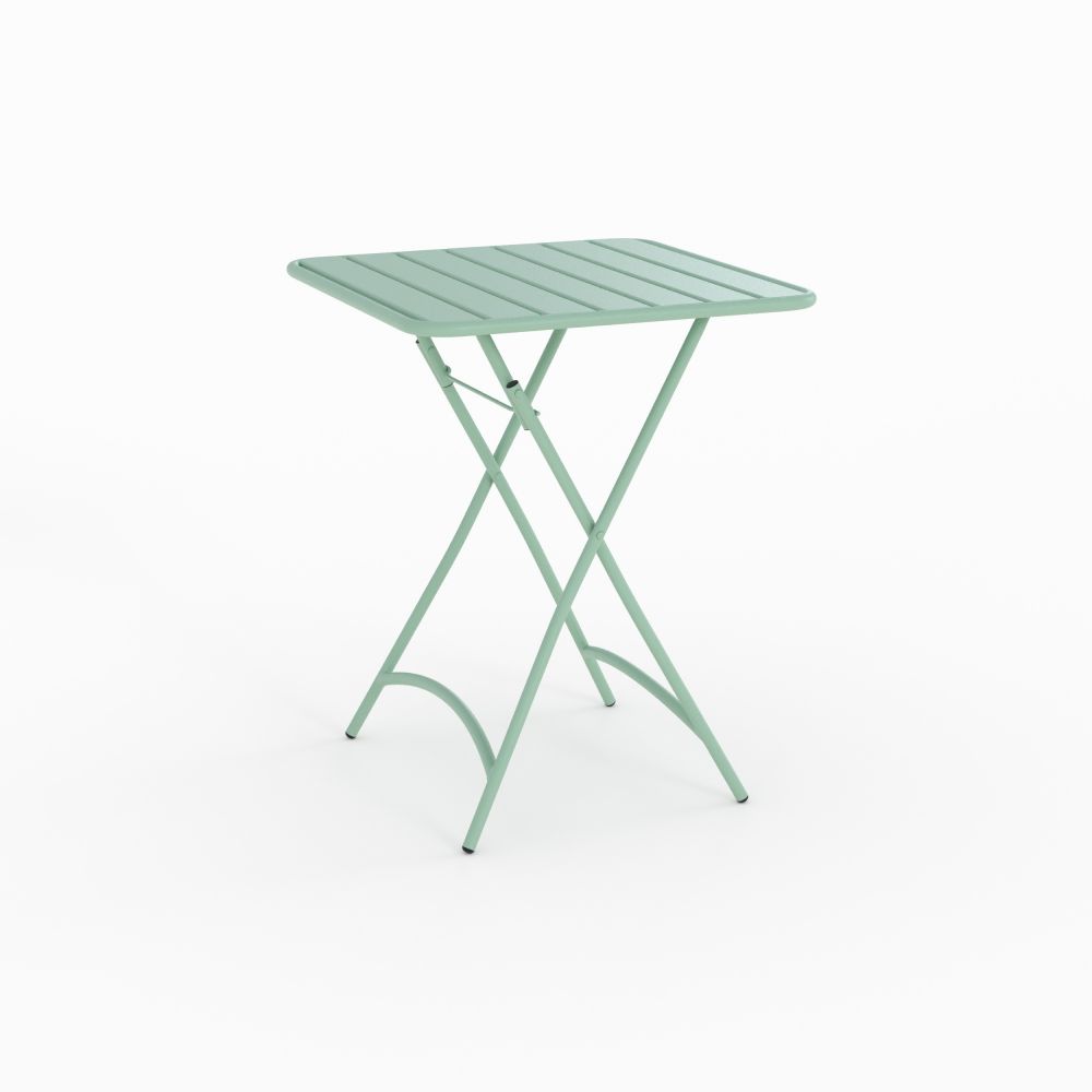 table de jardin en metal vert yumi 2 personnes - miniature