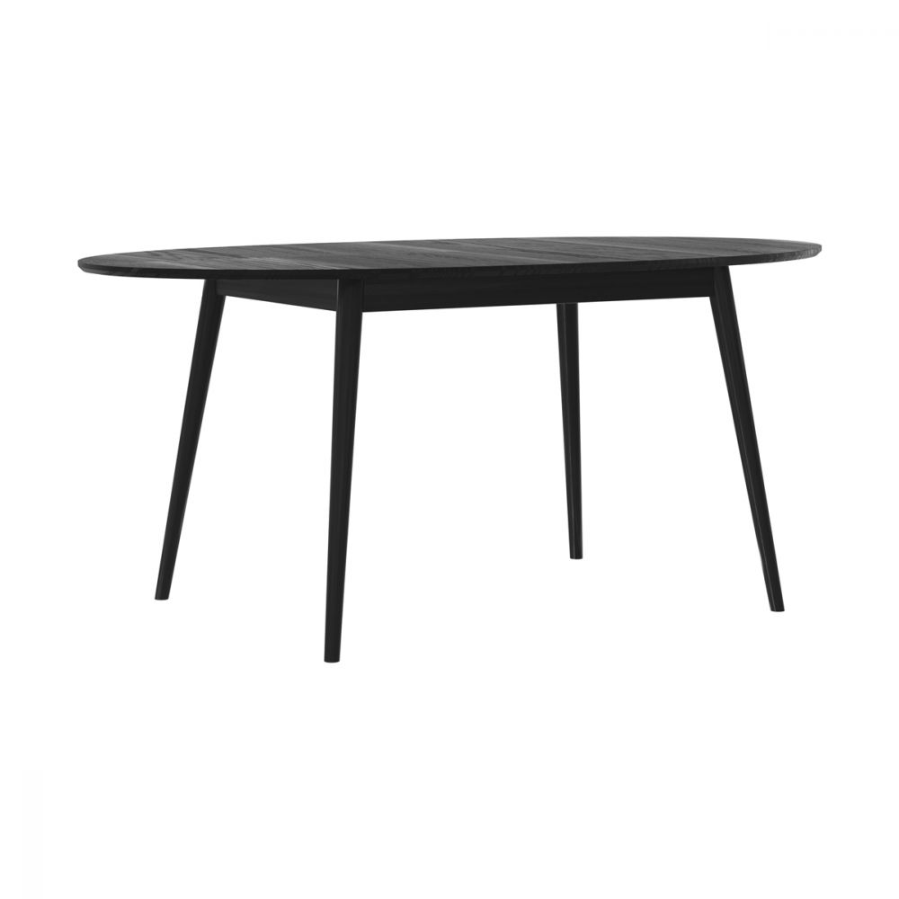 table ovale en bois noir extensible eddy - miniatura