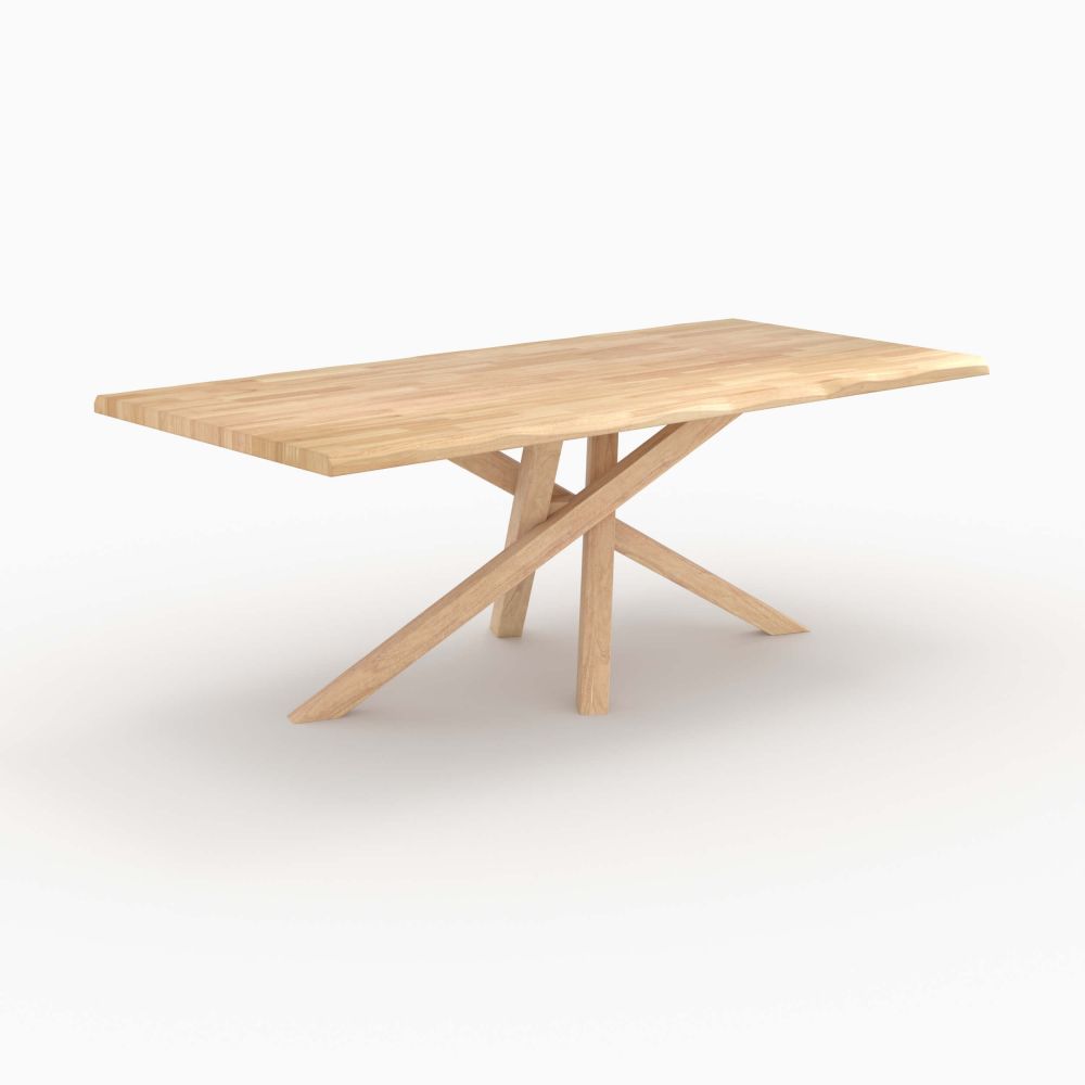 table robin en bois d hevea massif clair 8 personnes - miniature