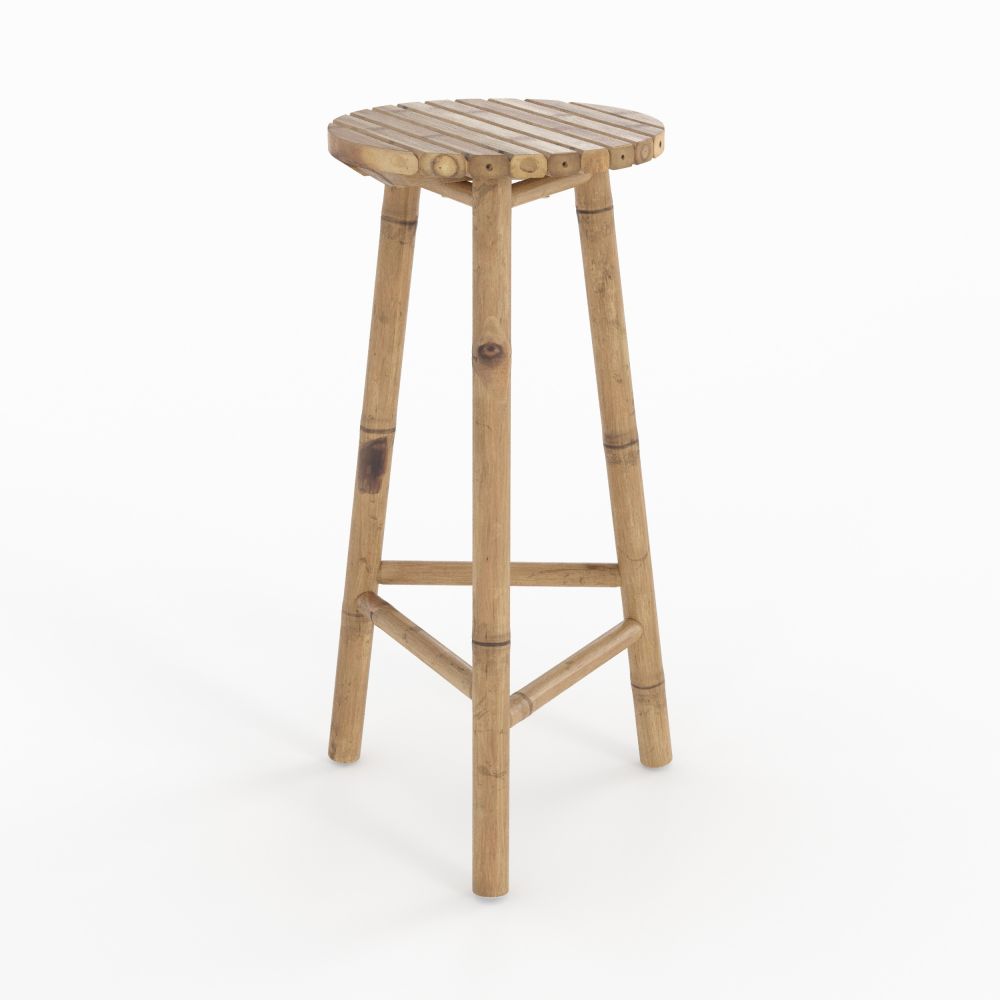 tabouret de bar exterieur eli en bambou 74 cm - miniatura