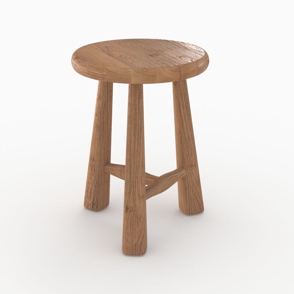 tabouret en bois d orme hauteur toby 42 cm - miniature