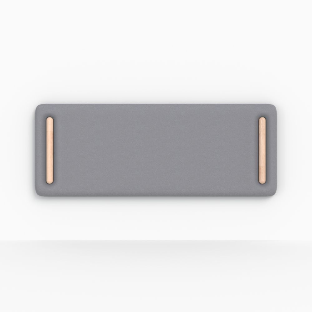 tete de lit 140 cm tissu gris bois clair katia - miniature
