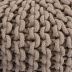 achat tabouret en tricot taupe pieds bois - miniature