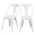 Chaise indus Charly blanche (lot de 2)
