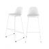 Chaise de bar Leni blanche 75 cm (lot de 2)