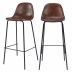 Chaise de bar Henrik marron 75 cm (lot de 2)