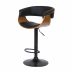Chaise de bar noire Basile avec accoudoirs 59/81 cm