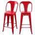 Chaise de bar mi-hauteur Indus rouge 66 cm (lot de 2)