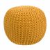 Pouf  tricot jaune moutarde Elisa ∅ 40cm 