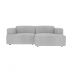 Canapé d'angle droit 3 places Aska en tissu gris clair chiné