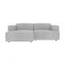Canapé d'angle gauche 3 places Aska en tissu gris clair chiné