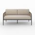 Canapé de jardin Wilo 3 places en métal et tissu beige