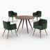 chaise daisy table liwa velours vert fonce et bois