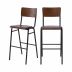 Chaise de bar écolier Clem en bois foncé 75 cm (lot de 2)