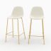 Chaise pour îlot central Henrik en cuir synthétique blanc 65 cm (lot de 2)