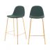 Chaise de bar mi-hauteur Henrik en cuir synthétique verte 65 cm (lot de 2)