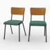 Silla Nico en terciopelo verde (juego de 2)