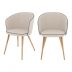 Chaise Chiara en tissu beige (lot de 2)