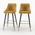 Silla de bar Aristote en terciopelo amarillo curry 77,5 cm (juego de 2)