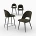 chaises tabourets penelope velours vert pack 4 pieces