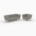 ensemble canape fauteuil en tissu gris 4 places carmen