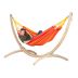 Hamac simple Bora Bora orange et pied en bois
