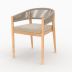 Chaise de jardin Izïa en tissu beige et bois
