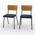 Silla Nico en terciopelo azul (juego de 2)