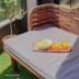 meuble huil_ acheter fauteuil avec tissu gris et en bois de teck rdv deco - miniature