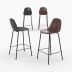 pack 4 chaises pour ilot central henrik marron et gris noir